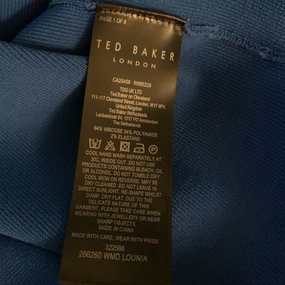 Ted Baker London Lounia Fluted Sleeve Body-Con Sweater Dress Color: Mid Blue - Picture 11 of 16